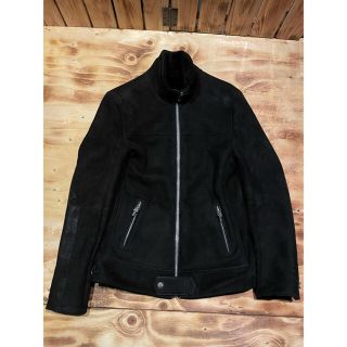 クロムハーツ(Chrome Hearts)のAランク クロムハーツ レザー ムートン ライダースジャケット/ダガー クロス(レザージャケット)