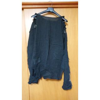 （最終価格）ジムズイン　ガーゼシャツ　黒(シャツ/ブラウス(長袖/七分))