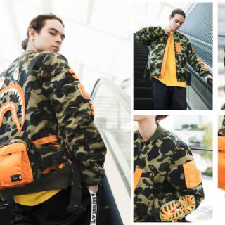 アベイシングエイプ(A BATHING APE)のシャークパーカー MA-1(パーカー)