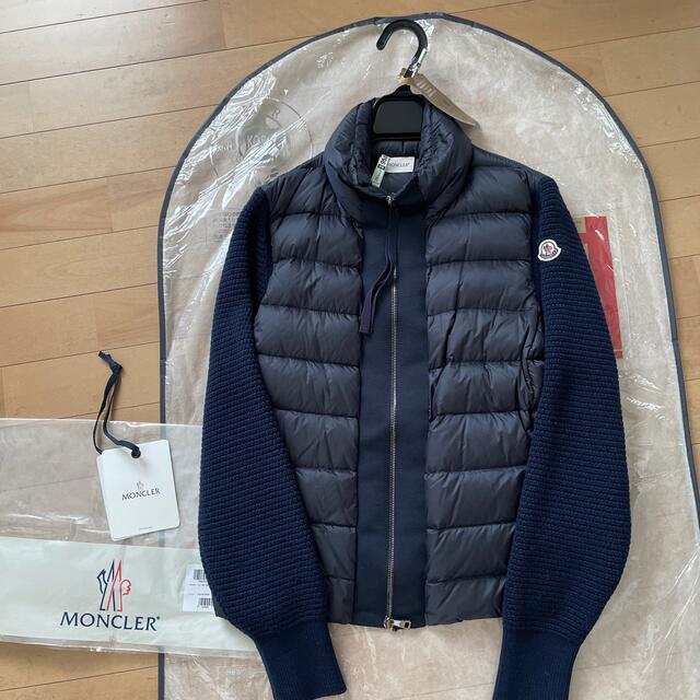 MONCLER モンクレール  ダウンニットハイネックカーディガン　S ネイビー