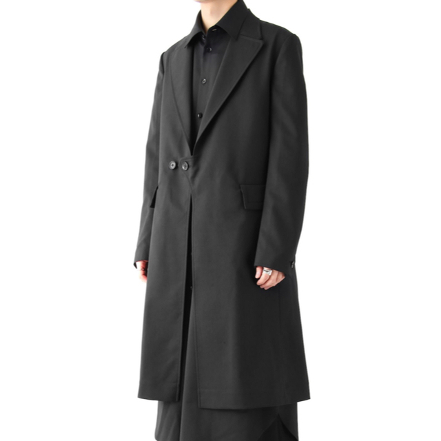 Yohji Yamamoto(ヨウジヤマモト)のGround Y Tab Coat Double Serge サイズ1 メンズのジャケット/アウター(チェスターコート)の商品写真