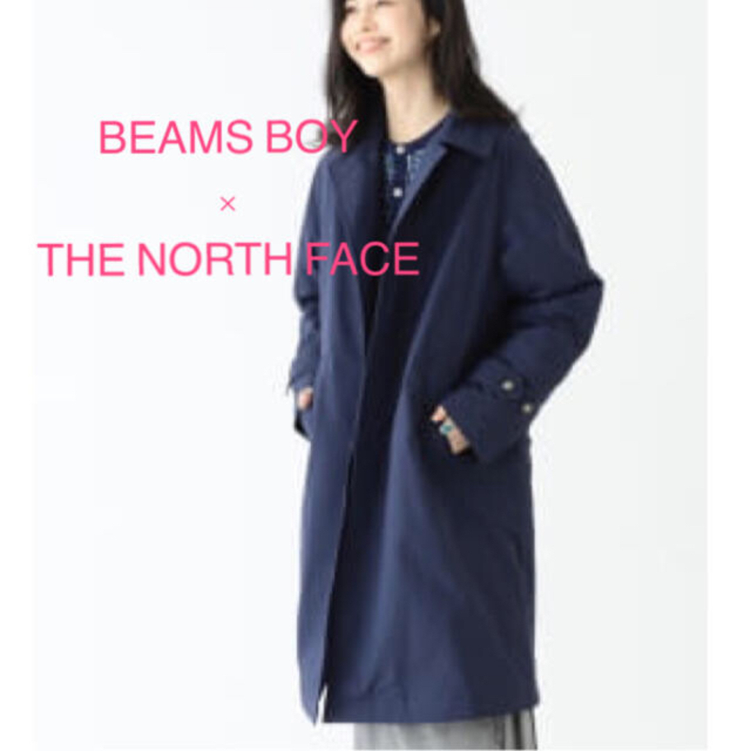 BEAMS BOY(ビームスボーイ)の新品 ビームスボーイ 別注 THE NORTH FACE ステンカラーコート 紺 レディースのジャケット/アウター(ロングコート)の商品写真