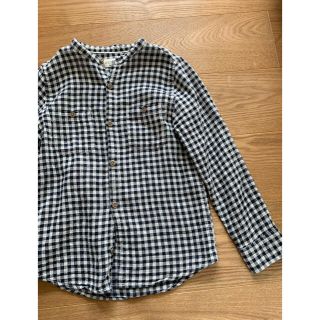 ザラキッズ(ZARA KIDS)のzara 128  キッズ　バンドカラー　ギンガムチェック　シャツ　(ブラウス)