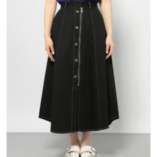 ページボーイ(PAGEBOY)の新品　フロントZIPボタンフレアスカート(ロングスカート)