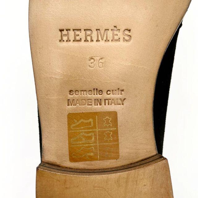 うございま Hermes スエード 黒 2Q57の通販 by Espresso｜エルメスならラクマ - エルメス エブリンローファー 36 ￣カテゴリ