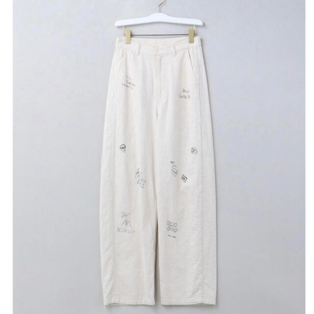 roku kurry WHITE DENIM PRINT PANTS パンツ