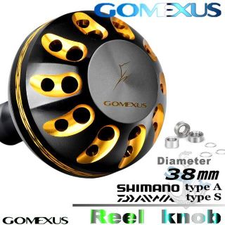 Gomexus【ゴメクサス】☆パワーハンドルノブ/38mm ブラックゴールド  (リール)