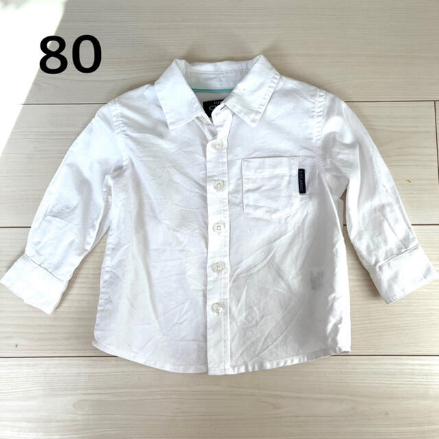 西松屋(ニシマツヤ)の80☆長袖ワイシャツ キッズ/ベビー/マタニティのベビー服(~85cm)(セレモニードレス/スーツ)の商品写真