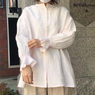 ネストローブ(nest Robe)のネストローブ　リネン近江晒しラッフル袖2wayブラウス フリルブラウス(シャツ/ブラウス(長袖/七分))