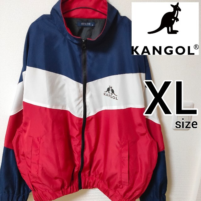 KANGOL 赤×紺 ナイロンジャケット メンズ XL ジャンパー ブルゾン