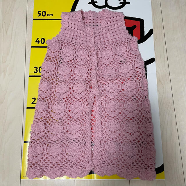 ハンドメイド　手編み　ベビードレス　セット キッズ/ベビー/マタニティのベビー服(~85cm)(セレモニードレス/スーツ)の商品写真