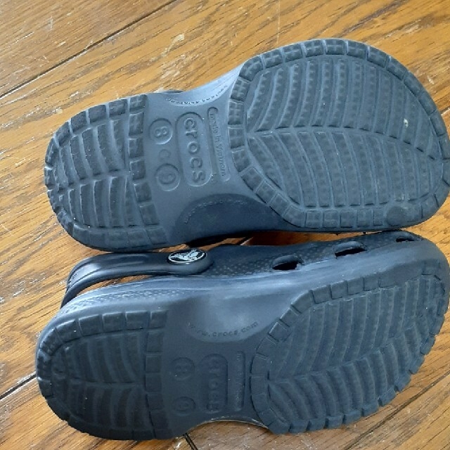 crocs(クロックス)のクロックス☆黒、8、9、１歳～2歳頃。中古 キッズ/ベビー/マタニティのベビー靴/シューズ(~14cm)(サンダル)の商品写真