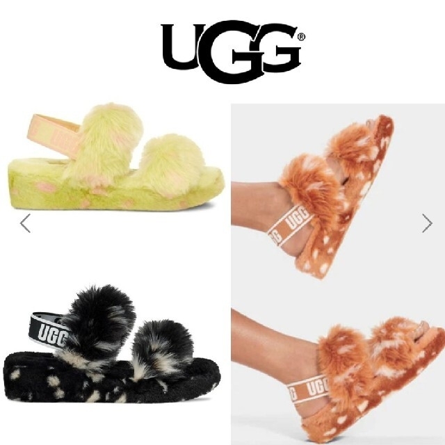 UGG(アグ)のUGG ファーサンダル【黒】  23cm レディースの靴/シューズ(サンダル)の商品写真