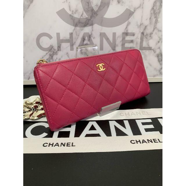 大得価高品質】 CHANEL - 正規品 シャネル 二つ折り長財布 ピンクの ...