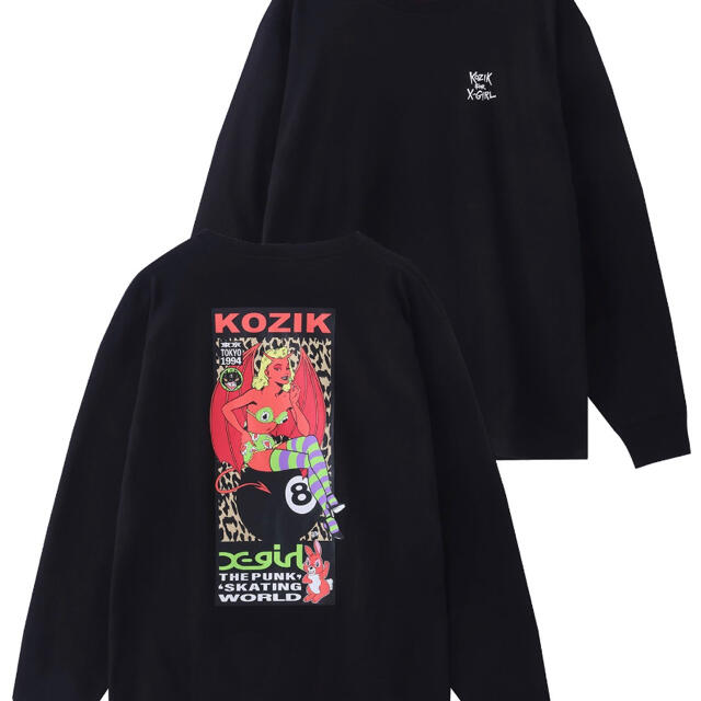 X-girl(エックスガール)のX-girl × KOZIK DEVIL GIRL L/S TEE レディースのトップス(Tシャツ(長袖/七分))の商品写真