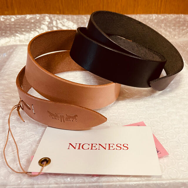 NICENESS JANE レザーベルト BLACK TAN コンビ リーバイス - ベルト