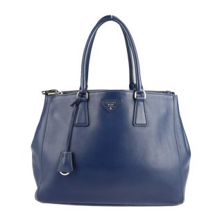 プラダ(PRADA)のPRADA プラダ   ハンドバッグ 1BA274   CITY CALF カーフレザー BLUETTE ブルー系 ASSE グリーン  ショルダーバッグ トートバッグ  【本物保証】(ハンドバッグ)