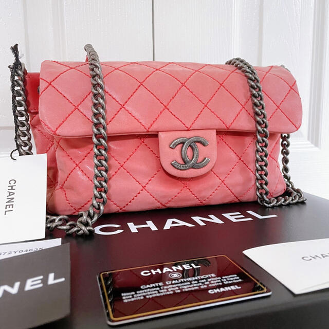 実寸仕様約CHANEL チェーンショルダーバッグ ワイルドステッチ アンティークシルバー