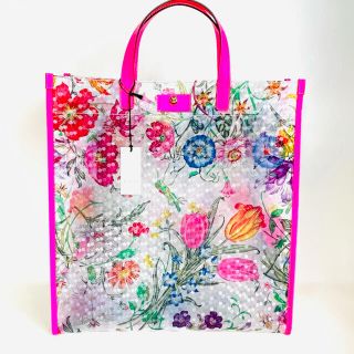 Gucci - 未使用 GUCCI フローラル プリント ビニール トートバッグ