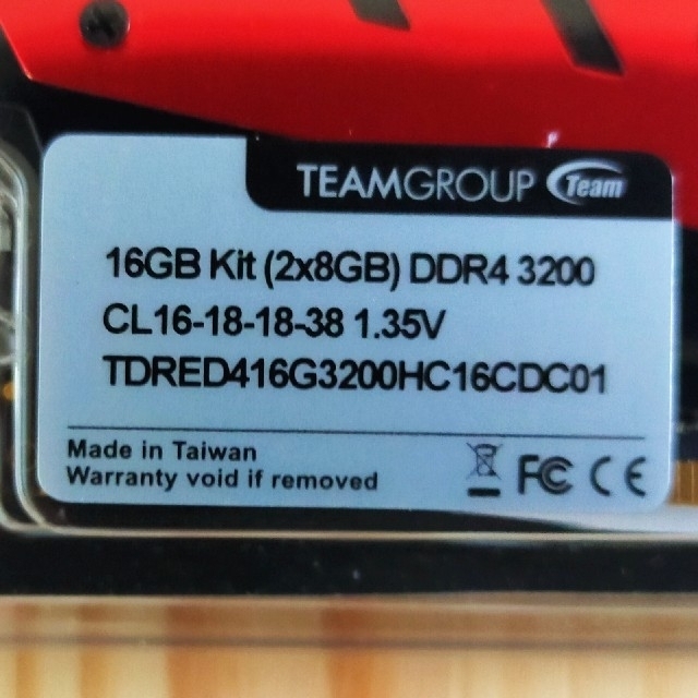 新品未開封　Team Group DDR4-3200 8GBx2 16GB PC 1