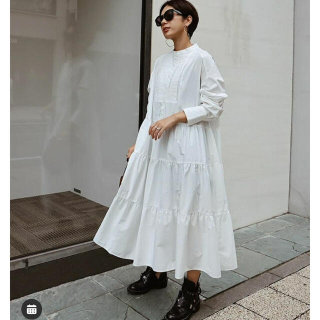 MACHATT タキシードシャツドレス ホワイト