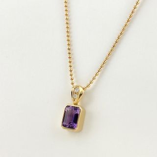 タサキ(TASAKI)のタサキ アメジスト デザイン ネックレス YG 【中古】(ネックレス)