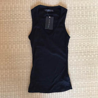 ザラ(ZARA)の新品 ZARA ノースリーブカットソー S ブラック(カットソー(半袖/袖なし))