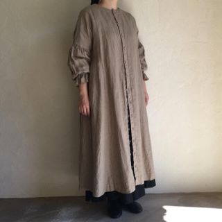 ネストローブ(nest Robe)のリネンパフスリーブ2wayワンピース☆リネンレース襟OP＊マサタロ様専用(ロングワンピース/マキシワンピース)