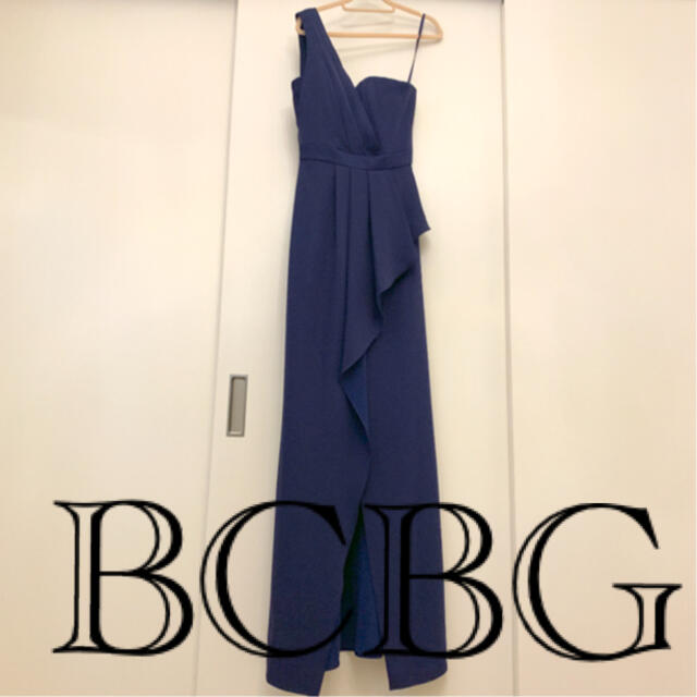 BCBG ネイビー ワンショルダーロングドレスロングドレス - pure-home.eu