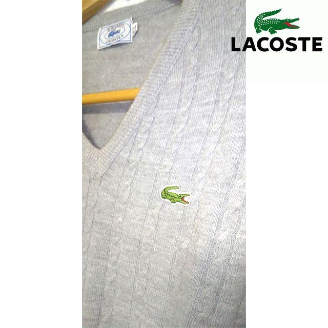 LACOSTE(ラコステ)のizod lacoste ラコステIZOD　ニット　メンズ　グレー　XL メンズのトップス(ニット/セーター)の商品写真