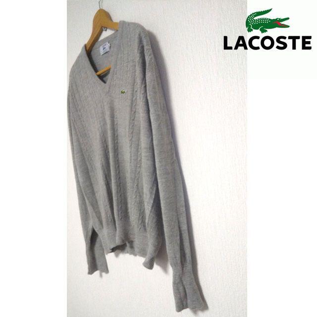 LACOSTE(ラコステ)のizod lacoste ラコステIZOD　ニット　メンズ　グレー　XL メンズのトップス(ニット/セーター)の商品写真