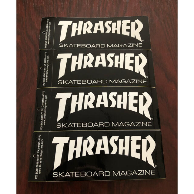 THRASHER(スラッシャー)のスラッシャー　ステッカー　4枚 スポーツ/アウトドアのスポーツ/アウトドア その他(スケートボード)の商品写真