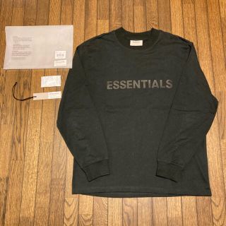 フィアオブゴッド(FEAR OF GOD)のESSENTIALS ラバーロゴ ロングTシャツ M fear of god(Tシャツ/カットソー(七分/長袖))