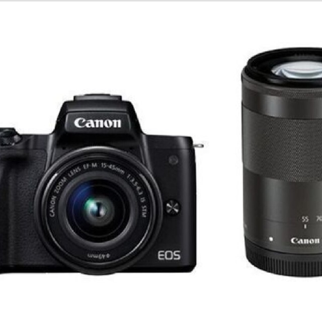 カメラ【新品未開封】CANON（キャノン）EOS Kiss M ダブルズームキット