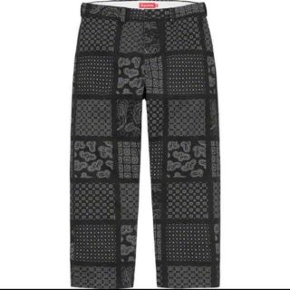 シュプリーム(Supreme)のSupreme Paisley Grid Chino Pant black 32(チノパン)