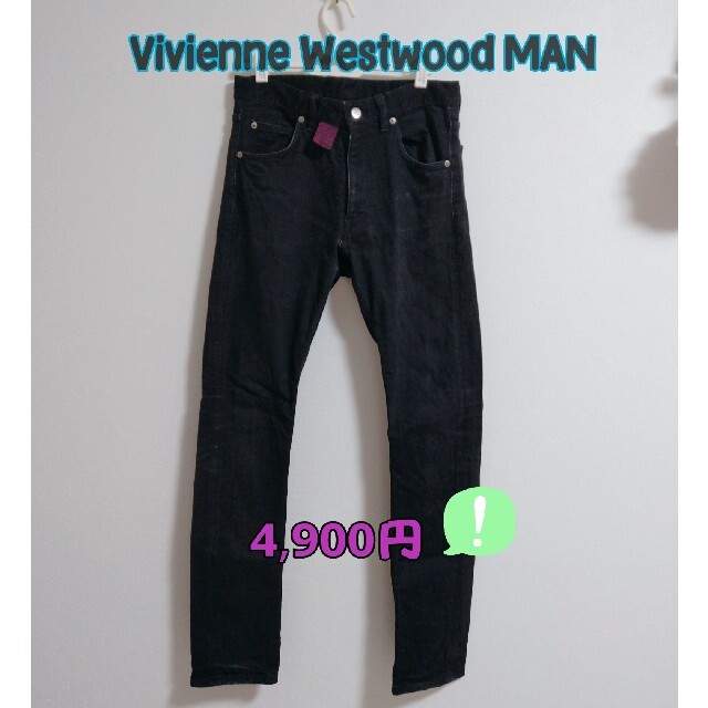 Vivienne Westwood(ヴィヴィアンウエストウッド)の【再値下】ヴィヴィアンウエストウッドマン スキニーデニム ブラック メンズのパンツ(デニム/ジーンズ)の商品写真