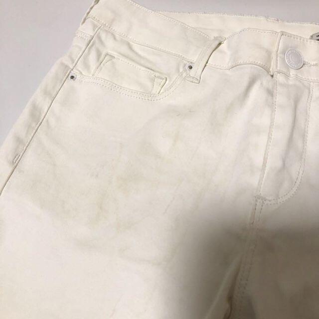 細め 美脚 スキニーパンツ 白スキニー デニム ストレッチ スリム ホワイト レディースのパンツ(スキニーパンツ)の商品写真