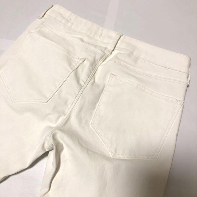 細め 美脚 スキニーパンツ 白スキニー デニム ストレッチ スリム ホワイト レディースのパンツ(スキニーパンツ)の商品写真
