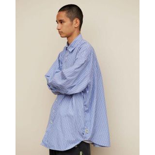 ビームス(BEAMS)の専用A.H × SSZ × BEAMS ビックシャツ ライトブルー ストライプ(シャツ)