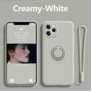 ディーホリック(dholic)のiPhone12 ケース　新品　ホワイト　韓国　リング付き　ソフト　スマホケース(iPhoneケース)
