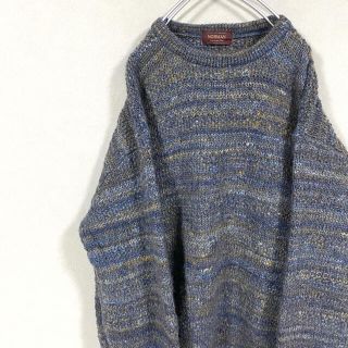 アートヴィンテージ(ART VINTAGE)のデザインニット　セーター　太アーム　ウール　マルチカラー　大きいサイズ　3XL(ニット/セーター)