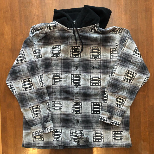 Supreme(シュプリーム)のSupreme Hooded Shadow Plaid Shirt 灰黒XL メンズのトップス(シャツ)の商品写真