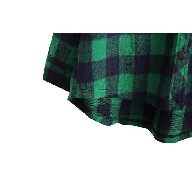 🎃10月新作👻6340◆green グリーン チェック柄 シャツジャケット