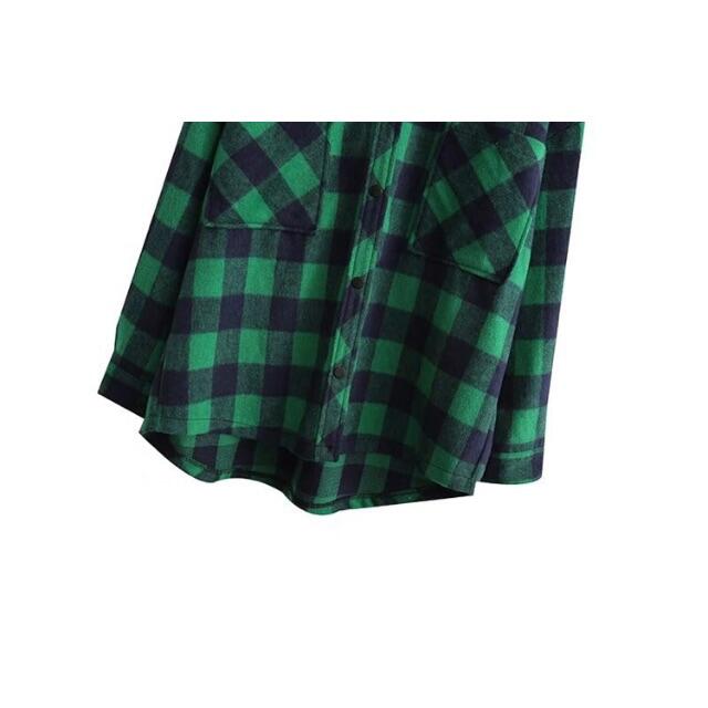 🎃10月新作👻6340◆green グリーン チェック柄 シャツジャケット