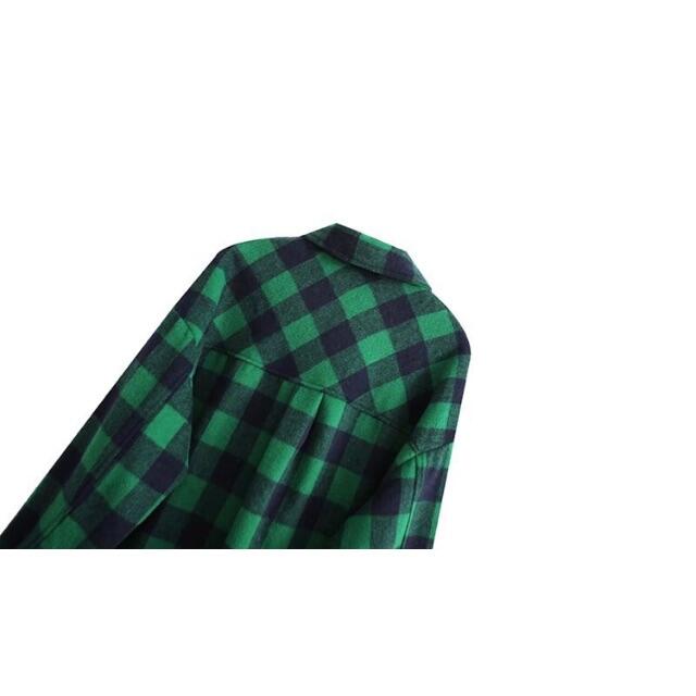 🎃10月新作👻6340◆green グリーン チェック柄 シャツジャケット