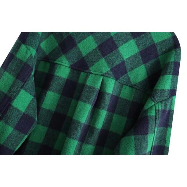 🎃10月新作👻6340◆green グリーン チェック柄 シャツジャケット