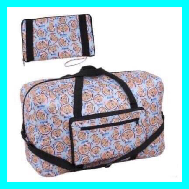 ダッフィー 旅行バッグ キャリーバッグ　ボストンバッグ  折り畳み式　ブルー レディースのバッグ(ボストンバッグ)の商品写真