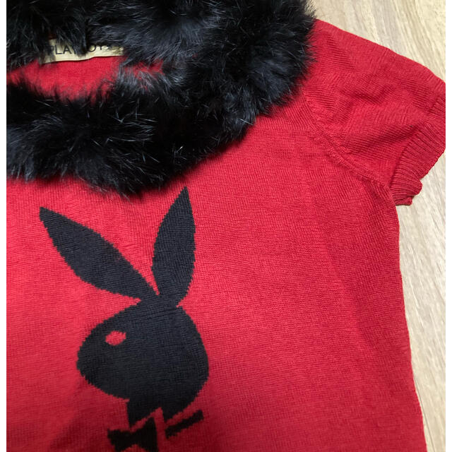 PLAYBOY(プレイボーイ)の週末限定 90s vintage playboy ファー付き　ニット レディースのトップス(ニット/セーター)の商品写真