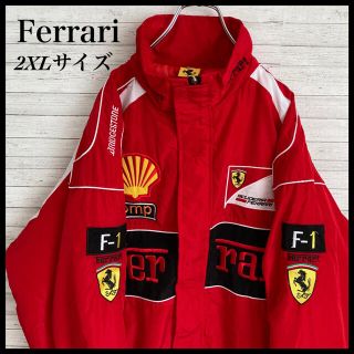 美品 フェラーリ レーシングジャケット ビッグロゴ メンズ 大きいサイズ XL