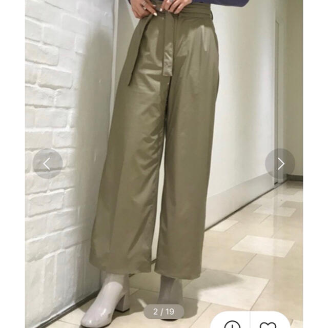 SNIDEL スナイデル ワイドベルトパンツ カーキ ほぼ新品